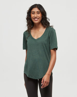 Green-TreeBlend-V-Neck-T-Shirt